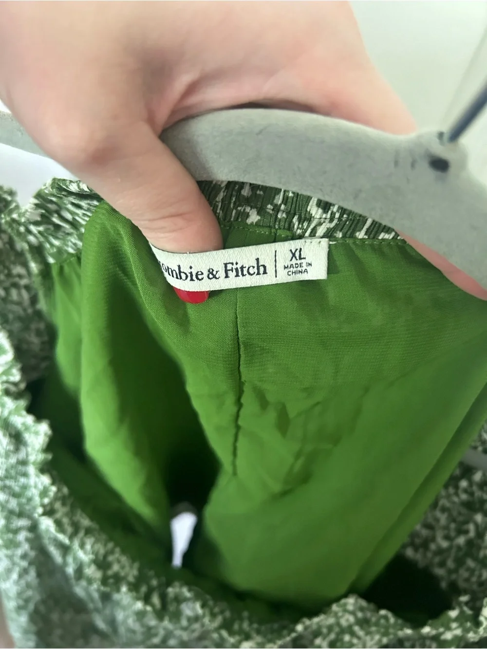 Abercrombie & Fitch Women's Green and White Blouse